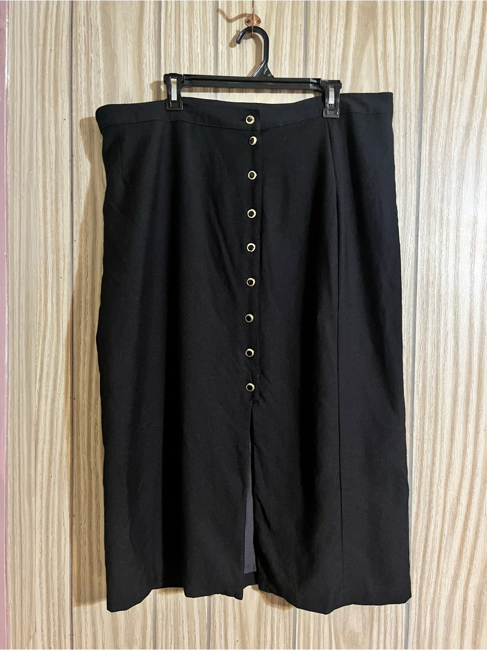 VTG Lana Lee Pure Virgin Wool Button Front Midi Skirt Size 18 Made in Canada